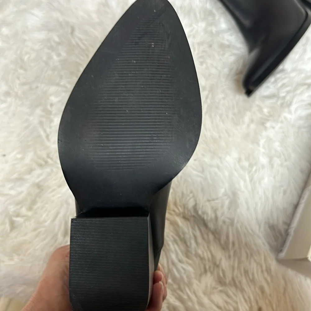 BP Lex Bootie Block Heels In Black Leather  Size 9 Women